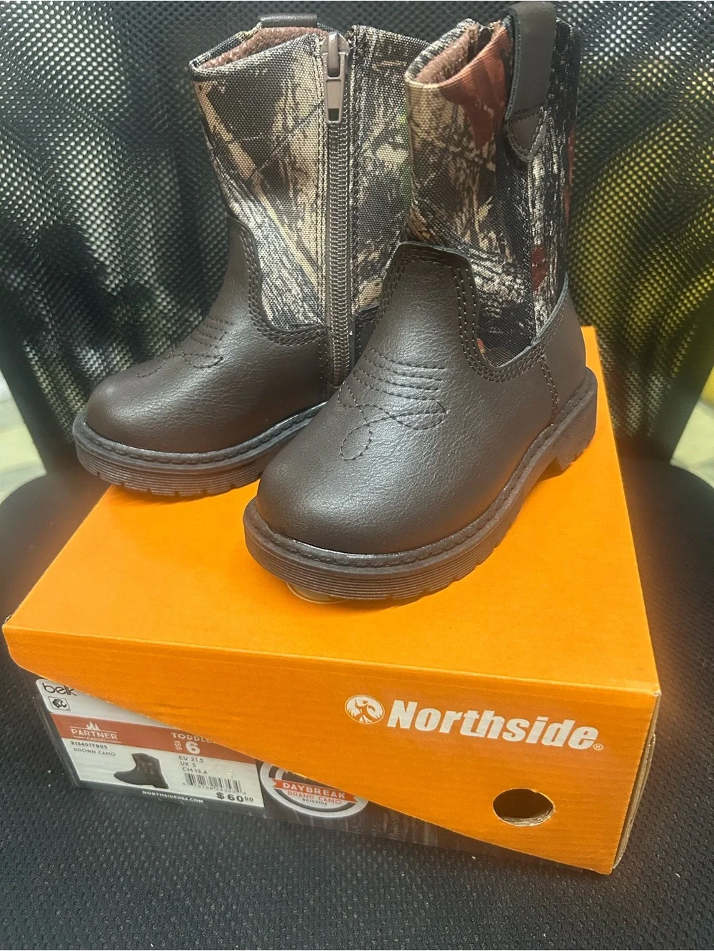 Toddler Boys Partner Camo Western Style Boots